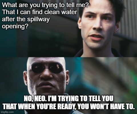 neo morpheus clear water spillway meme